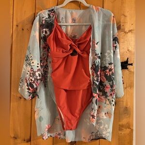 Floral Kimono Beach Cover-Up/ Cardigan